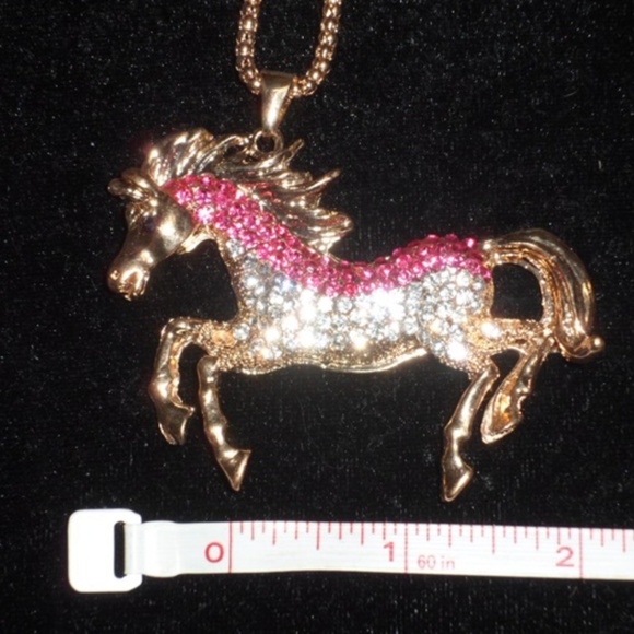 NWT Rhinestone Horse Sweater Necklace BOGO - Picture 4 of 6